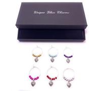 Libby's Market Place Celtic Hearts Wine Glass Charms with Small Beads with Gift Box