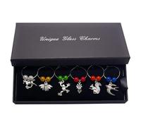 Libby's Market Place Countryside Design Wine Glass Charms with Gift Box