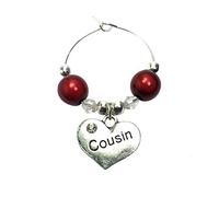 Libby's Market Place Cousin Glass Charm on a Gift Card