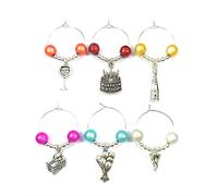 Libby's Market Place Happy Birthday Gift Glass Charms with Organza Gift Bag and Gift Card