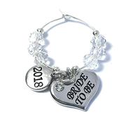 Libby's Market Place Heart Shape Bride To Be 2019 Wine Glass Charm with Gift Card