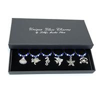 Libby's Market Place In The Sea Wine Glass Charms with Gift Box