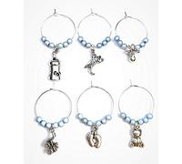 Libby's Market Place It's a Boy Baby Shower Glass Charms with Organza Gift Bag