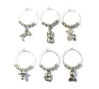 Libby's Market Place It's a Surprise Baby Shower Glass Charms with Organza Gift Bag