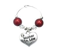 Libby's Market Place Mother in Law Wine Glass Charm on a Gift Card