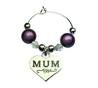 Libby's Market Place Mum Design Wine Glass Charm on a Gift Card