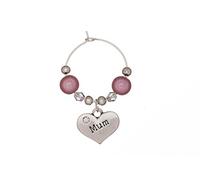 Libby's Market Place Mum Wine Glass Charm with Clear Rhinestone on a Gift Card