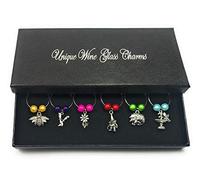 Libby's Market Place My Garden Design Wine Glass Charms with Gift Box
