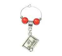Libby's Market Place No 1 Teacher Wine Glass Charm on a Gift Card