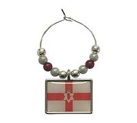 Libby's Market Place Northern Ireland Flag Ulster Banner Flag of Ulster Northern Ireland Wine Glass Charm on a Gift Card