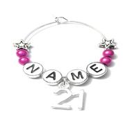 Libby's Market Place Personalised 21st Birthday Anniversary Wine Glass Charm on a Gift Card
