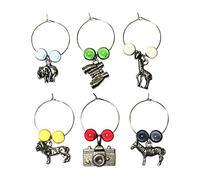 Libby's Market Place Safari Tour Design Wine Glass Charms with Gift Bag