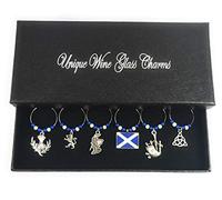 Libby's Market Place Scottish/Scotland Wine Glass Charms with Gift Box