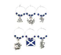 Libby's Market Place Scottish Scotland Wine Glass Charms with Organza Gift Bag