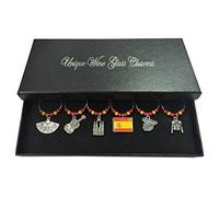 Libby's Market Place Spanish Spain Wine Glass Charms with Gift Box