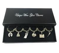 Libby's Market Place Wedding Day Wine Glass Charms with Gift Box