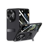 Libeagle for Oneplus Open Case, Built-in Screen Protector, Full Hinge Protection, Metal Kickstand, Camera Protection, Thin & Slim Cover 5G 2023-Black