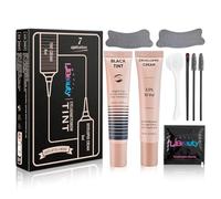 Libeauty Brow & Lash Tint Kit - 2 in 1 Black Eyelash & Eyebrow Dye Kit, Natural Black Lasts 4-6 weeks, with Reusable Eye Pads, Salon Home Use DIY Lash and Brow Colouring