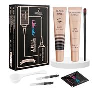 Libeauty Eyelash Tint Kit, Natural Black Brow Dye Lasts Up to 4 Weeks with Tint Cream and Developer Liquid, Easy To Use for Salon and Beginners - Without Eye Pads