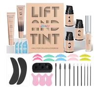Libeauty Lash Lift and Black Tint Kit, Brow Lamination with Dye Set, Keratin Eyelash Perming Kit Airless Pump, Complete Tools, Easy to Operate, Lasting Up 6 Weeks