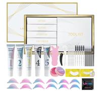 Libeauty Lash Lift and Tint Kit - Brow Lamination and Tint Kit, 4 in 1 Eyelash and Eyebrow Perm Set with Black Dye, Easy to Use Lash and Brow Kit for Home Use