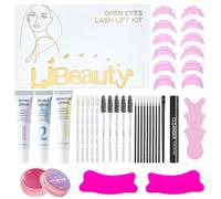 Libeauty Lash Lift Kit, Eyelash Perming Kit with New Open-Eye Lash Lift Shields, Korean Lash Lift Kit and Brow Lamination Kit for Salon and Home Use