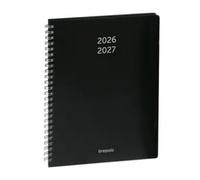 Libellus Brepols 1 Week to View Diary Forecast 12 Months Polypropylene Spiral Black - August 2020 to August 2021-17 x 22 cm