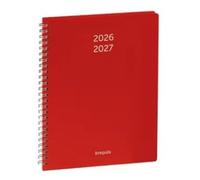 Libellus Brepols 1 Week to View Diary Forecast 12 Months - Red Spiral Polypropylene - August 2020 to August 2021-17 x 22 cm