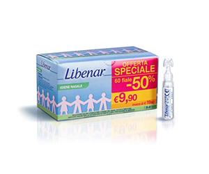 Libenar Physiological Saline Solution, Sterile Isotonic Solution for Cleansing Children’s/Infants’ Eyes and Nose, 60 Vials x 5 ml