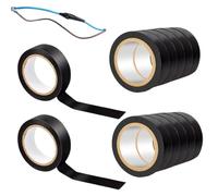 Libenxue 12 Rolls Black Electrical Tape 19mm x 20m Strong Self-Adhesive PVC Insulation Tape for Insulating, Repairing and Protecting Electrical Wires