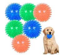 Libenxue 6 Pack Squeaky Dog Toy Balls, High Bounce Rubber Spike Small Dogs Ball for Puppy Rubber TPR, Puppy Teeth Cleaning Toys for Small Medium Dogs