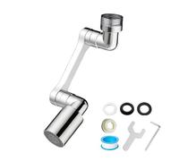 Libenxue Faucet Extender Aerator, 1440° Swivel Robotic Arm Faucet Aerator, Solid Brass Kitchen Sink Tap, 2 Spray Tap Spray Head Attachment for Kitchen, Bathroom (Silver)
