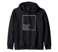Liberal Progressive People Over Profit Zip Hoodie
