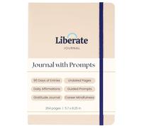 Liberate Daily Gratitude Journal - Guided Mental Fitness Journal for Self-Care, Reflection w/Prompts - Undated, 90-Day, Daily Journal - As Seen on Shark Tank