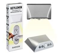 LIBERATECH Silver 1 Pack Motion Sensor Keyhole Light - Automatic on/Off Infrared LED, Suitable for Front Doors, corridors, Stairs in The Dark | 3-Way Installation
