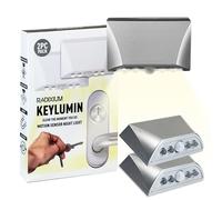 LIBERATECH Silver 2 Pack Motion Sensor Keyhole Light - Automatic on/Off Infrared LED, Suitable for Front Doors, corridors, Stairs in The Dark | 3-Way Installation (2PC Silver)