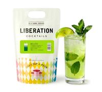 Liberation Cocktails Mojito 1.5L Cocktail Pouch, Ready To Drink Cocktail Mix, Made with Real Fruit, Minty Cuban Punch with White Rum, Low Calories and Low Sugar, 10% ABV, 15 Serves