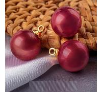 LIBERGA 10 Pcs 12mm Faux Pearl Buttons with Shank, Small Decorative Buttons for Clothes, Wedding Dress, Cardigans, Shirts, Craft Projects, Red