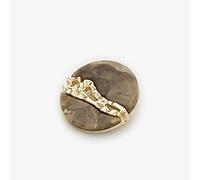 LIBERGA 10 Pcs Irregular Round Buttons with Shank,Gold Bottom,Brown,22.5mm