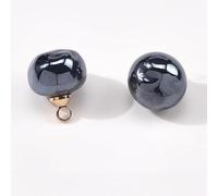 LIBERGA 20 Pcs 10mm Faux Pearl Sewing Buttons with Shank, Black