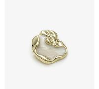 LIBERGA 20 Pcs Irregular Sewing Buttons with Shank,Gold Edge,White,20mm