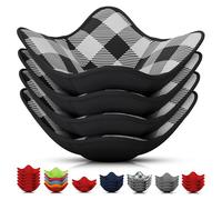 LIBERHAUS 4-Piece Microwave Bowl Holder Set - 7.5"x7.5" Microwave Bowl Holders for Hot Food, Black-and-White Checkered Fabric for Safe & Easy Handling - Machine Washable