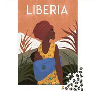 Liberia Africa 1000 Piece Jigsaw, 38x26cm/1000pcs