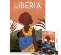 Liberia Africa Jigsaw Puzzles 1000 Piece for Teenagers Sharp Memory Soothing Downtime Neat Edges Nice Gift size 38x52cm