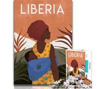 Liberia Africa Jigsaw Puzzles for Teenagers,Help The Brain Exercise Addictive Toys to Cultivate Patience A Work of Art 38x26cm