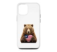 Liberia Flag Heart Pride Country Heritage Bear Liberian Case for iPhone 12/12 Pro