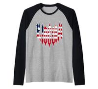 Liberia Gothic Typography with Liberian Flag Pride Raglan Baseball Tee