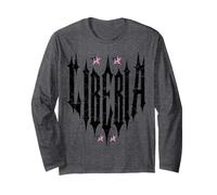 Liberia Gothic Typography with Liberian Flag Star Long Sleeve T-Shirt