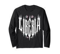 Liberia Gothic Typography with Liberian Flag Star Long Sleeve T-Shirt