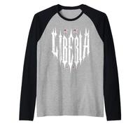 Liberia Gothic Typography with Liberian Flag Star Raglan Baseball Tee